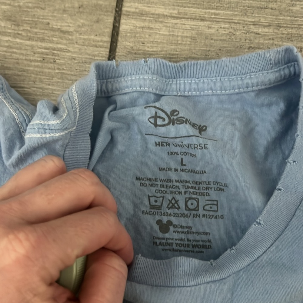 Disney Her Universe 100 year anniversary Little Mermaid Distressed Tee Large - Picture 3 of 6